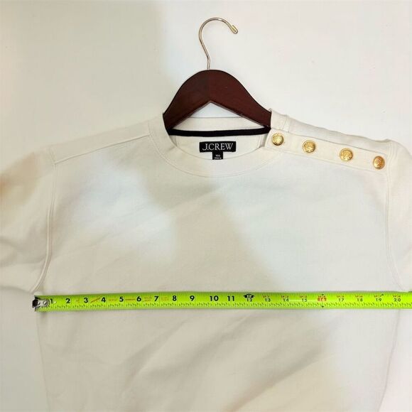 J. Crew Women's 2XS White Sweatshirt with Buttons - Picture 9 of 10